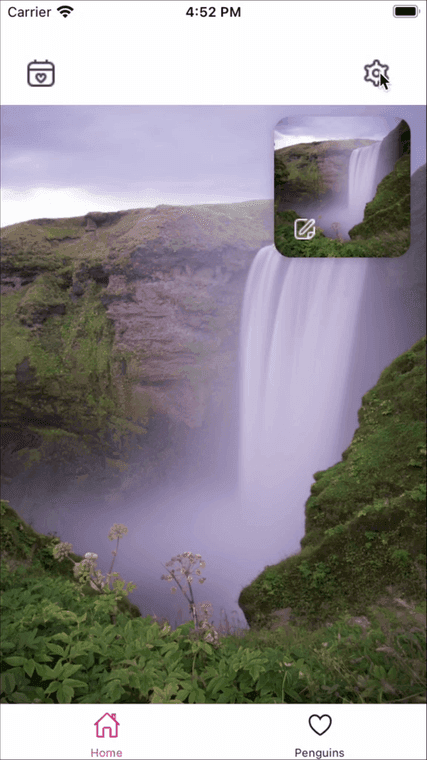 MeU — the shared home space with a partner photo background