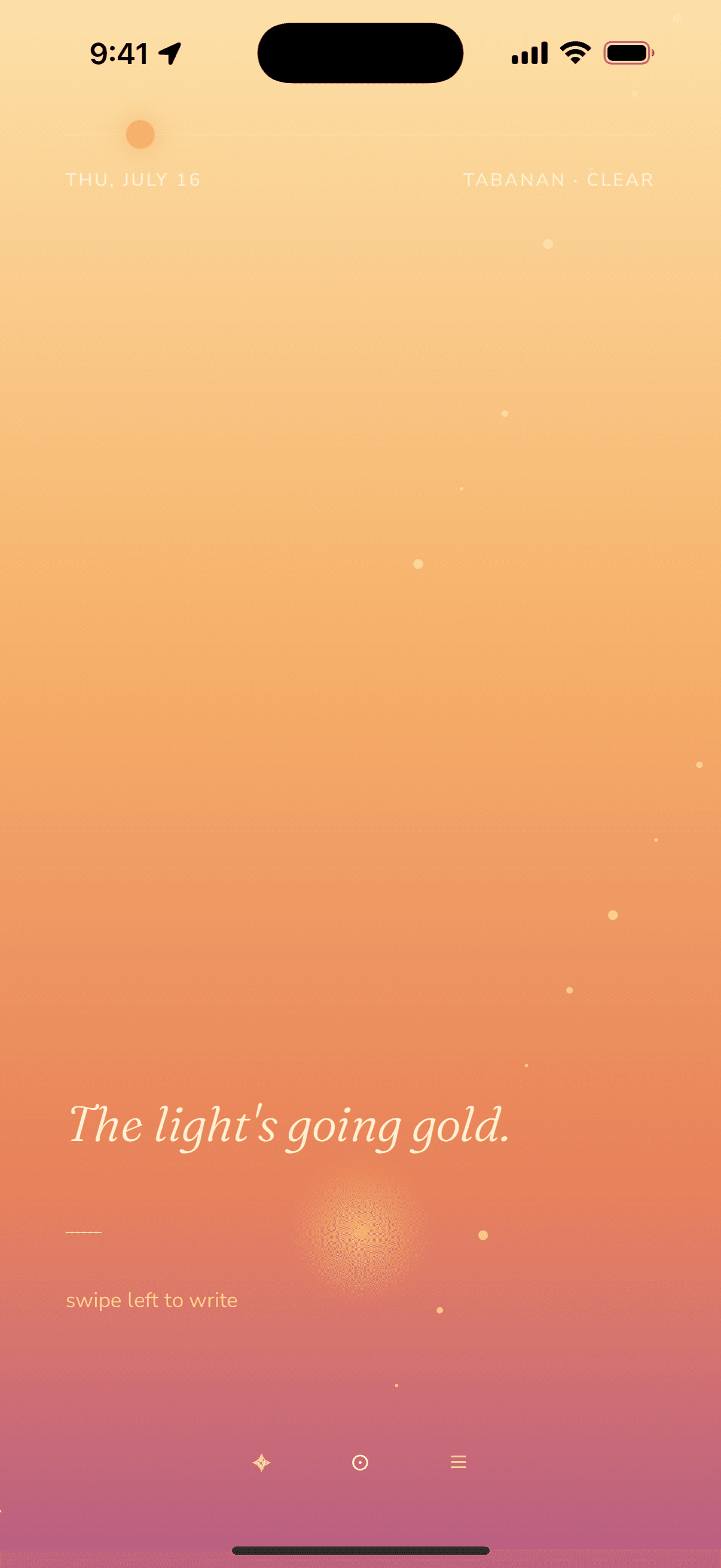 imSunlit — the living-sky home at golden hour: “The light's going gold.”