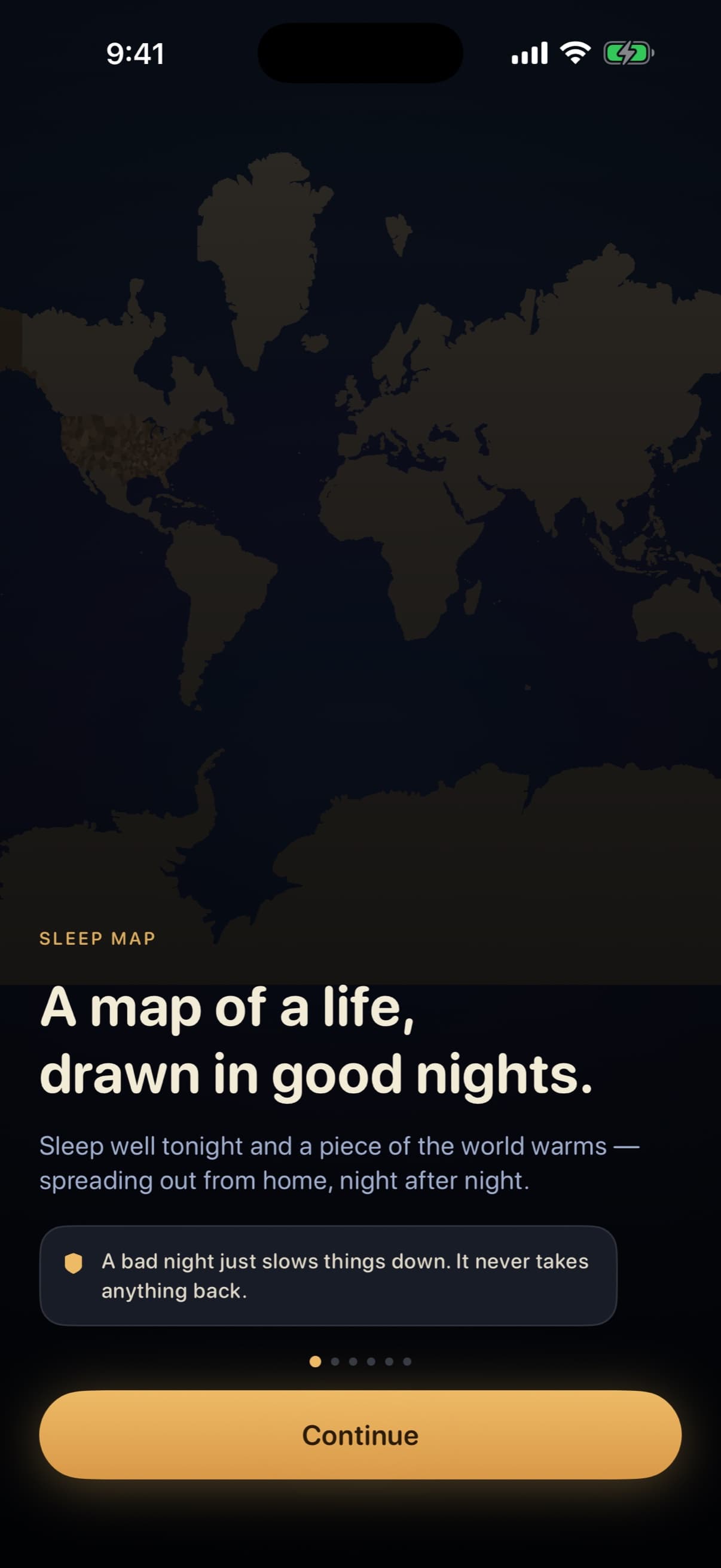 Sleep Map — a map of a life, drawn in good nights