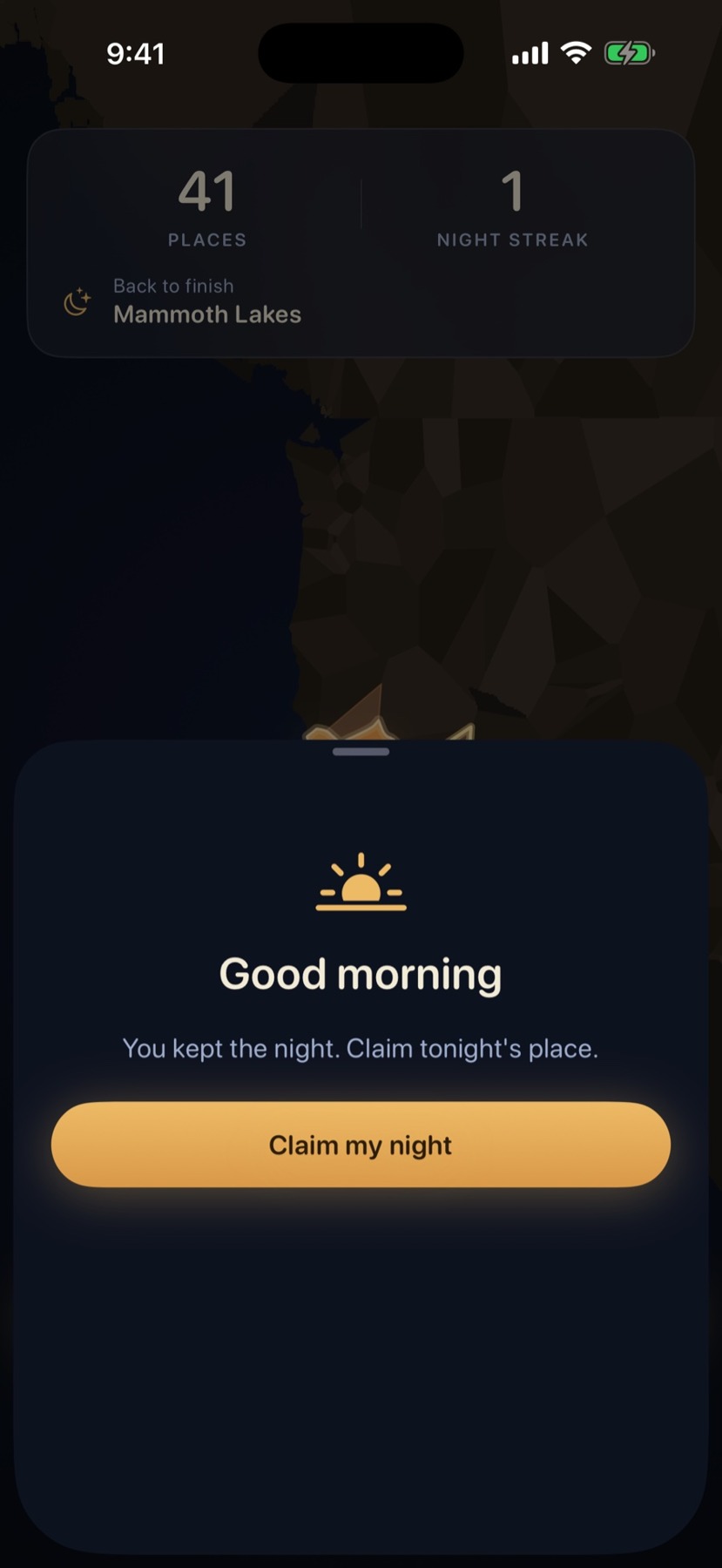 Morning: claim the night.