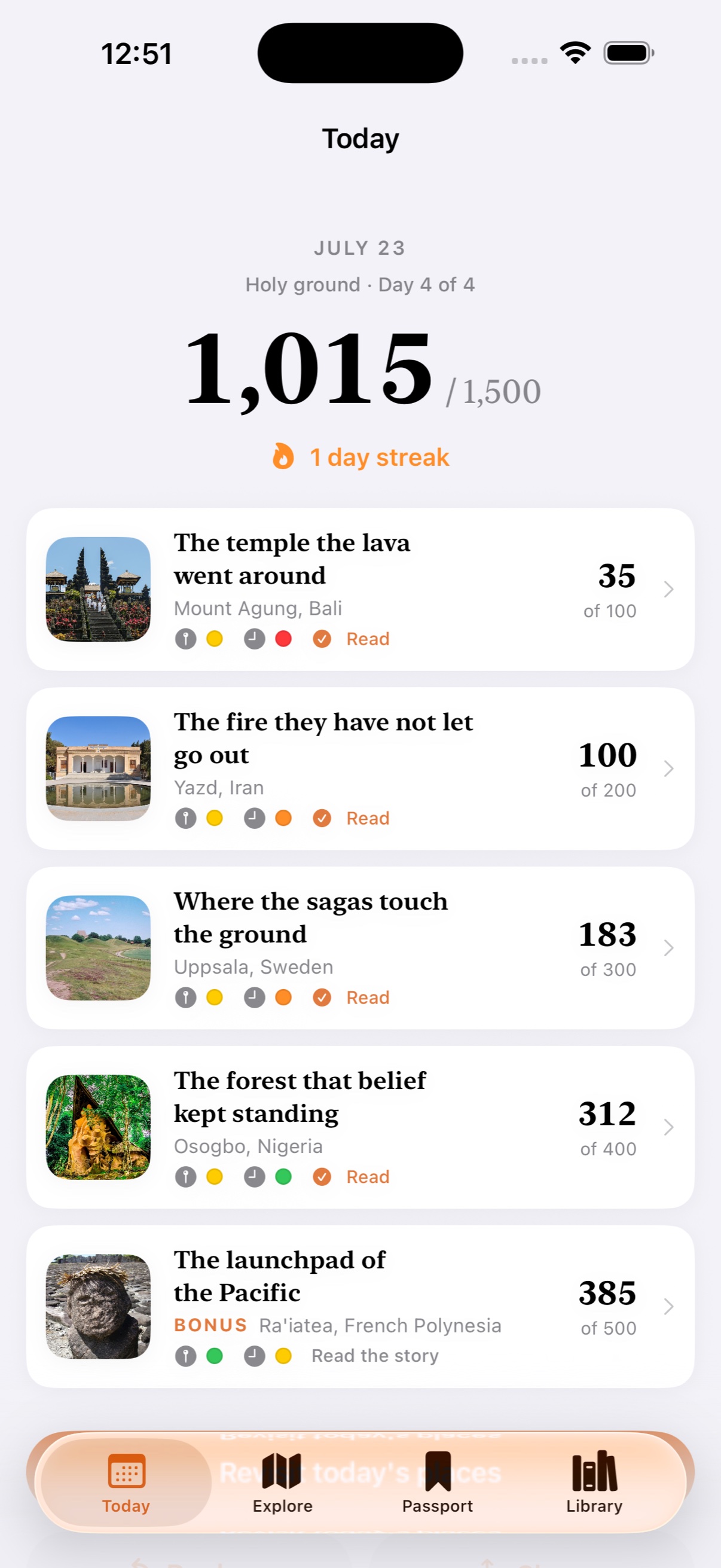 Everywhen - scoring a guess and keeping the daily streak